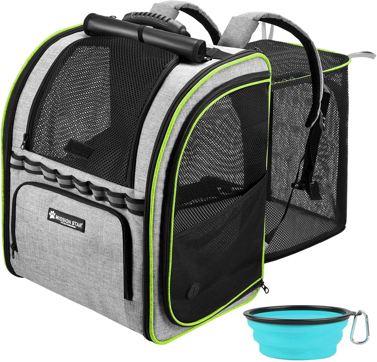 Expandable Cat Carrier Backpacks with Breathable Mesh, Pet Carrier Backpack for Cats Small Dogs Puppies Up to 20 Lbs, Dog Carrier Backpack Great for Travel/Hiking/Camping/Outdoor-Black
