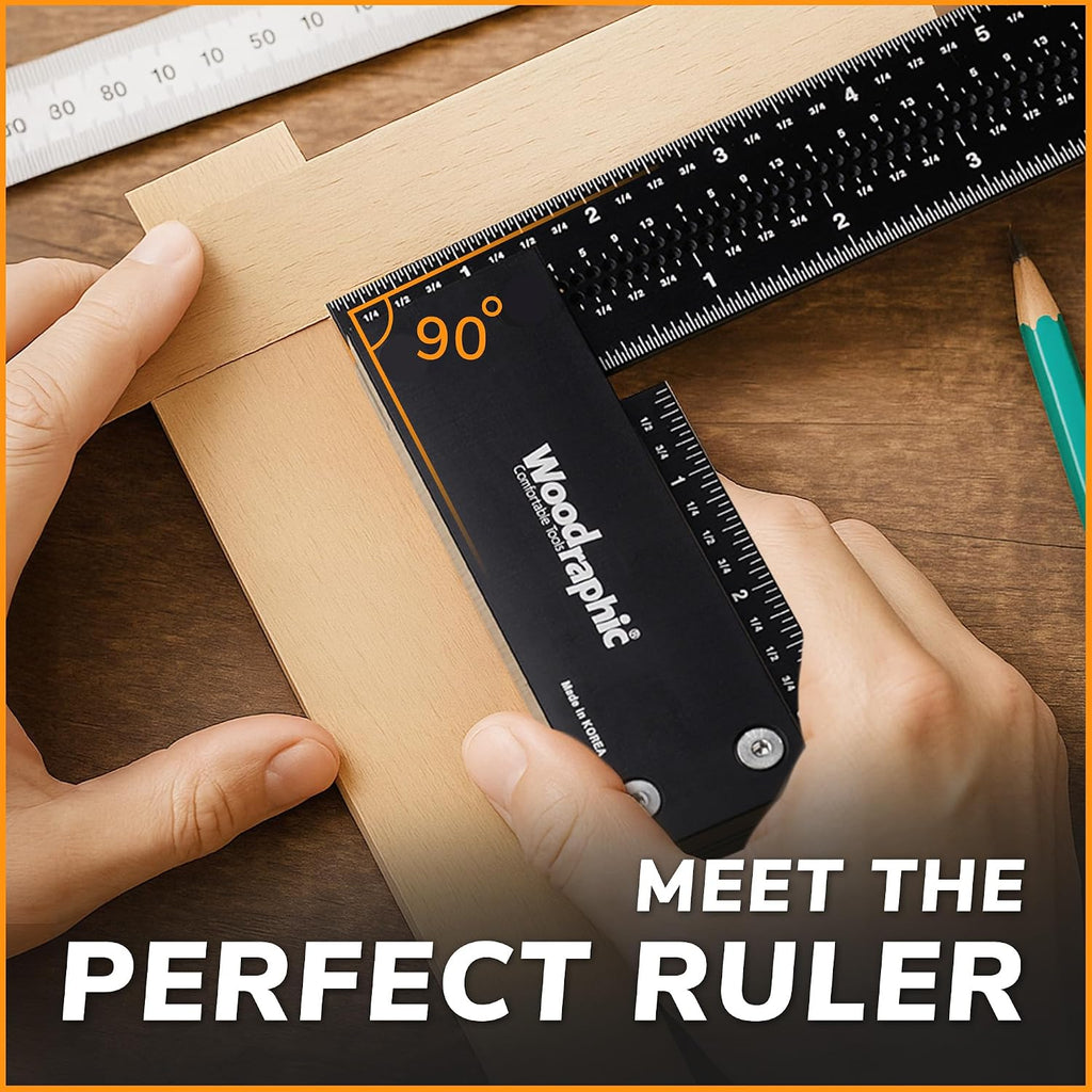 Large Woodworking Square MM Set 200 & 300 - Professional Framing Carpenter Tool | Aluminum Precision Machinist Ruler for Construction Layout Rafter Speed Triangle