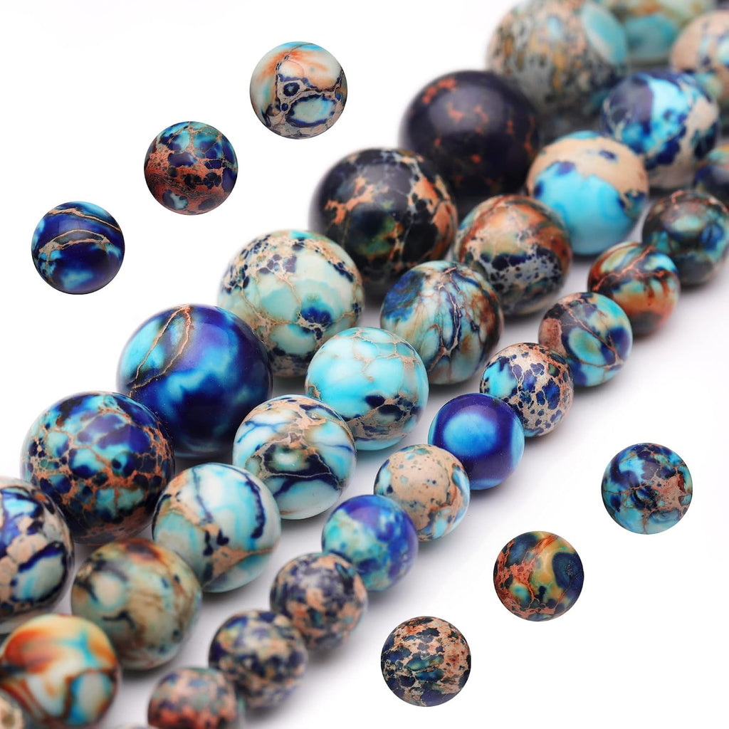 Youngbling Natural Gemstone Beads for Jewelry Making,10mm Rainbow Stone Jade Polished Round Smooth Stone,Genuine Real Stone Beads for Bracelet Necklace 15 Inch