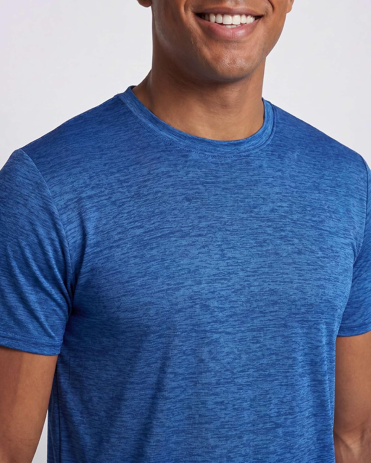 5 Pack Men's Dry Fit Workout T Shirts Crew Neck Athletic Gym Running Tees