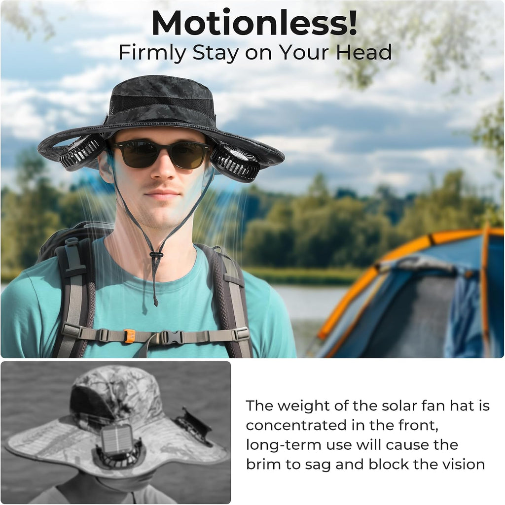 AMACOOL Bucket Hat Fan, Gifts for Him Father Dad Husband, Fishing Essentials for Women Men Camping Hiking Beach Gardening