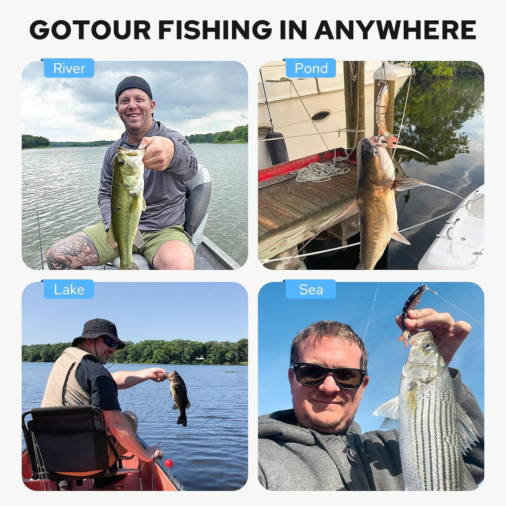 GOTOUR Jointed Swimbaits, Easy Catch Fishing Lures for Bass Trout Crappie