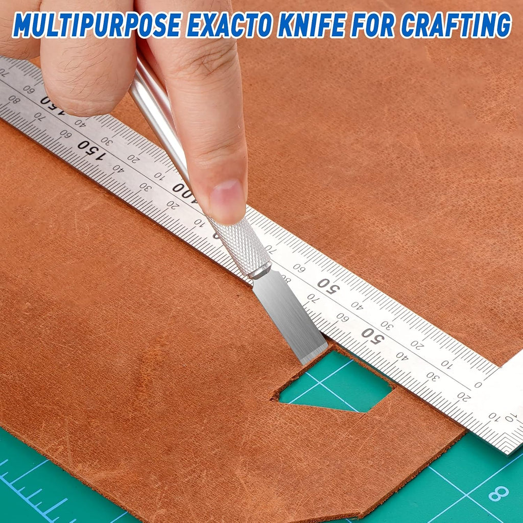 DIYSELF 100 Pack Exacto Blades Refills #17, Carbon Steel Chisel Blades