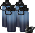 DOMICARE 16 oz Water Bottle Stainless Steel Double Wall Vacuum Insulated Water Bottle with Straw lids & Spout Lid, Leakproof