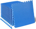 ProsourceFit Exercise Puzzle Mat ½-inch, EVA Interlocking Foam Floor Tiles for Home Gym, Workout Equipment, Kids Play Areas, Blue, 144 SQ FT - 36 Tiles