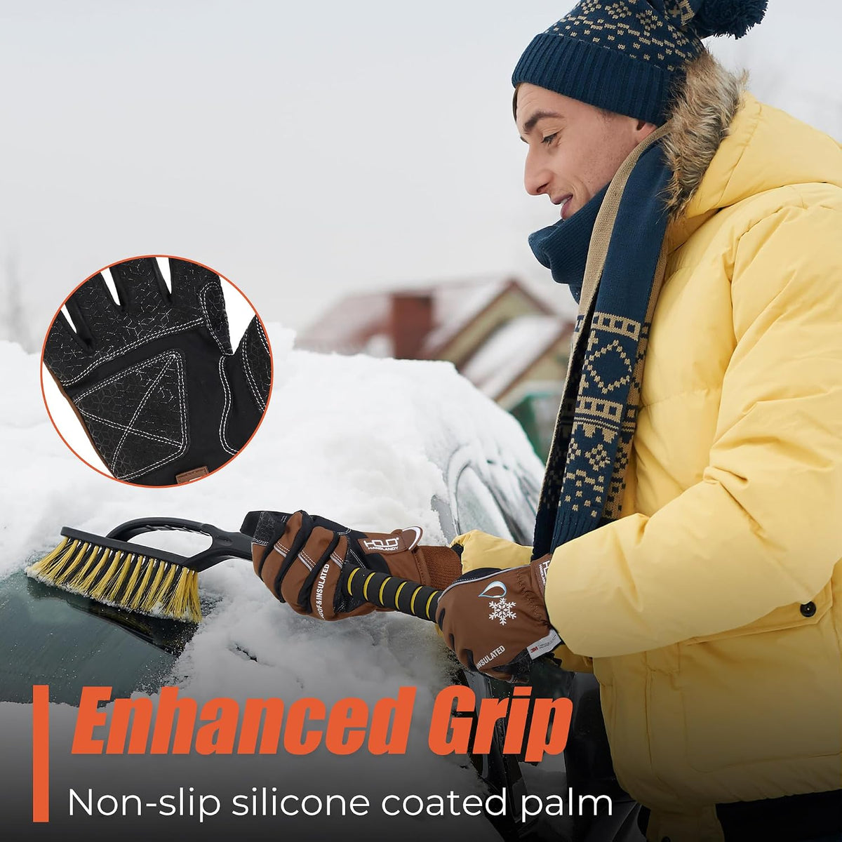 HANDLANDY Winter Work Gloves, 3M Thinsulate Waterproof Insulated Glove for Men Women