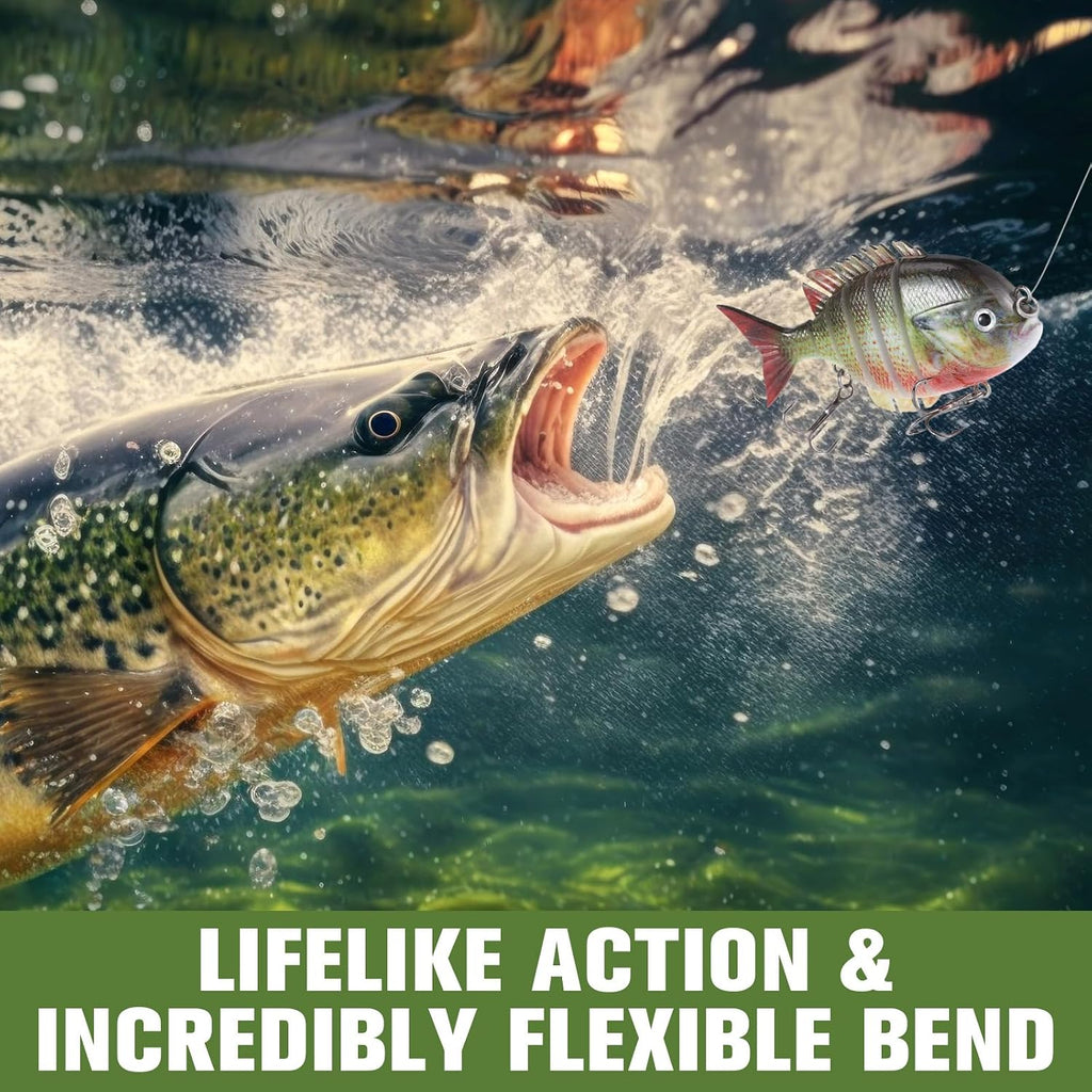 Soulchen 9 Pcs Fishing Lures for Freshwater and Saltwater, Slow Sinking Most Lifelike Jointed Swimbait for Bass Trout Crappie Walleye Pike Bluegill Salmon Swimbait, Amazing Gifts for Men and Family