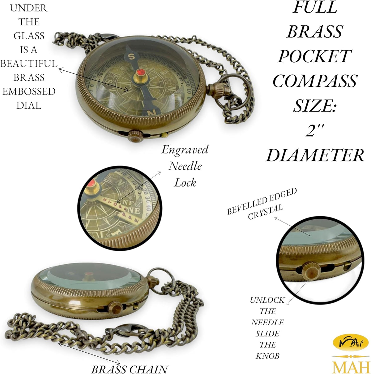 Scout Compass with Oath Message – Solid Brass Pocket Compass for Boys, Teens & Scouts | Inspirational Keepsake Gift for Eagle Ceremony, Graduation, Hiking, Camping, Outdoor Adventures, Promotion Gift