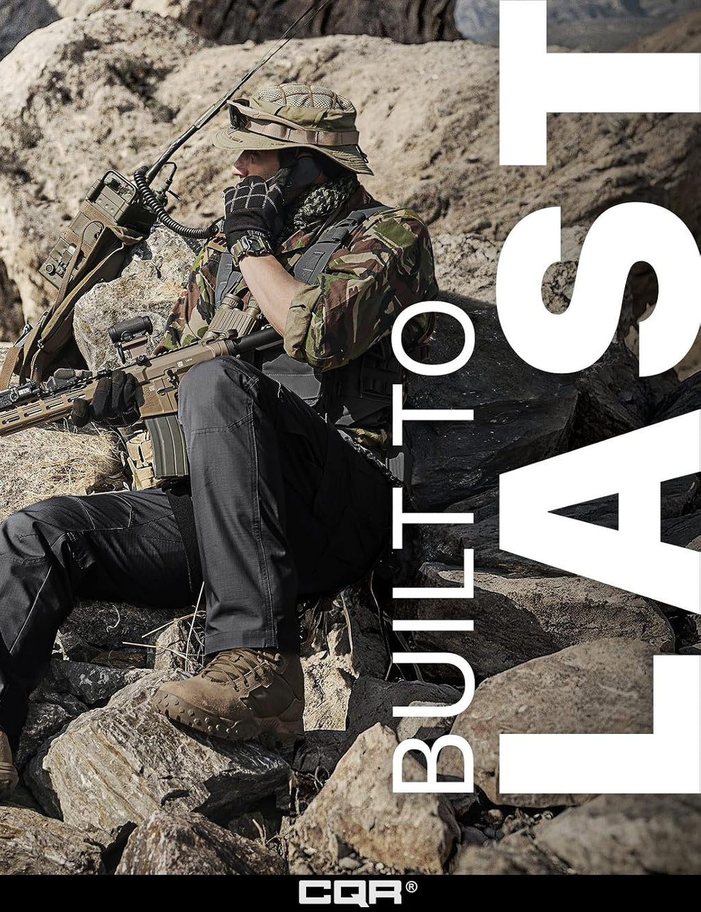 CQR Men's Tactical Pants, Water Resistant Ripstop Cargo Pants, Lightweight EDC Work Hiking Pants, Outdoor Apparel
