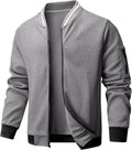 Wizoat Mens Casual Jacket Loose Fit Lightweight Jacket Varsity Bomber Jacket with Zipper