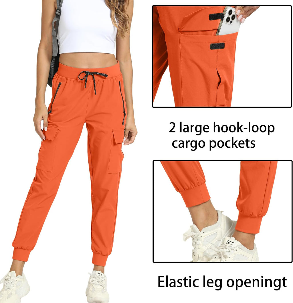 Womens Cargo Hiking Pants with 4 Pockets Lightweight Water Resistant