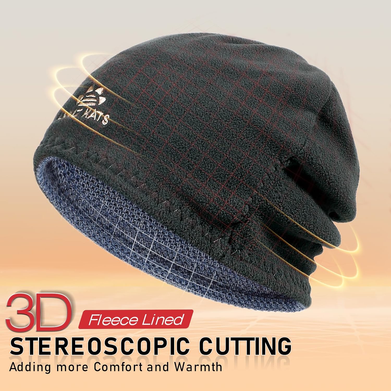 Lvaiz Winter Beanie for Men Women Warm Fleece Lined Reversible Skull Cap