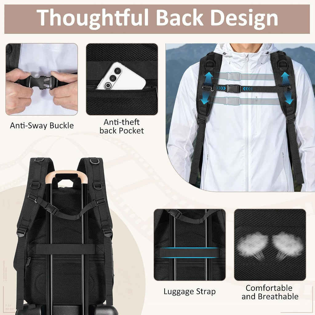 TORIBIO Camera Tactical Backpack Bag for DSLR/SLR/Mirrorless Photography