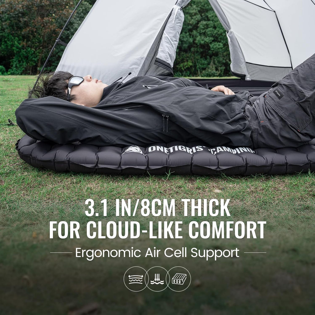 ONETIGRIS R3.5 Insulated Sleeping Pad,Ultralight Inflatable Camping Pad