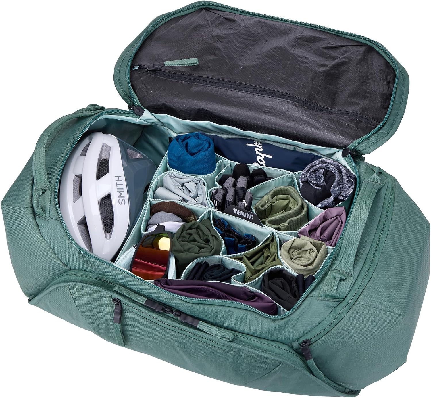 Thule RoundTrip 80L Duffel - Storage compartments to Organize and Protect Gear - Boot Bag for ski and Snowboard Travel - Soft Pocket for Goggles and Helmet - Dry Bag Included