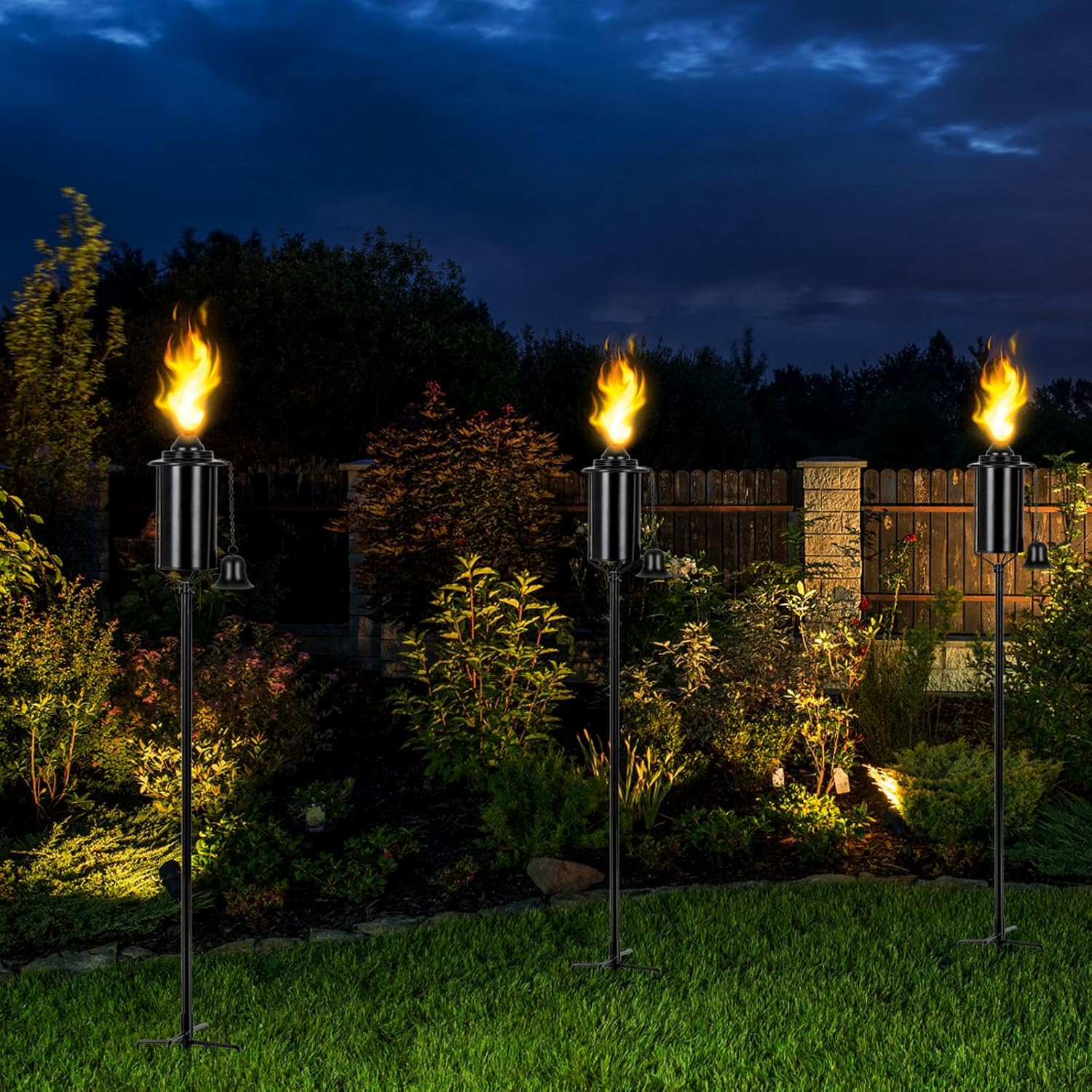 12oz Torch Replacement Canisters, Torch Refillable Canisters Bamboo Torch Fuel Can, Citronella Tabletop Torches Canister Outdoor for Patio Garden Decor, 4 Pack