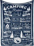 Camping Gifts for Men, Women, Flannel Throw Blanket - 50" x 65", Rules