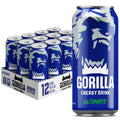 Gorilla Energy Drink, Original 0 Sugar, 200mg Plant-Based Caffeine, 12 Pack