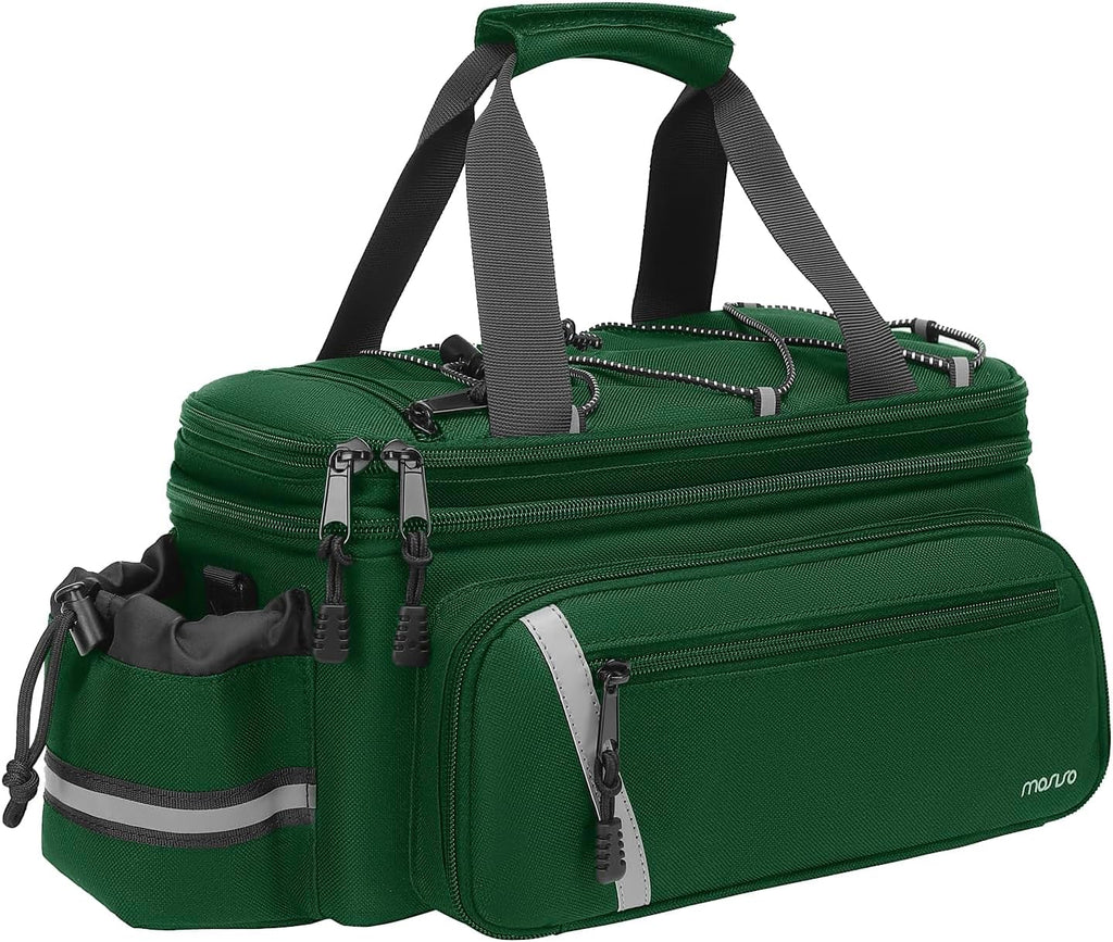 MOSISO Bike Rack Bag with Rain Cover, Bike Trunk Cooler Handag,Jungle Green