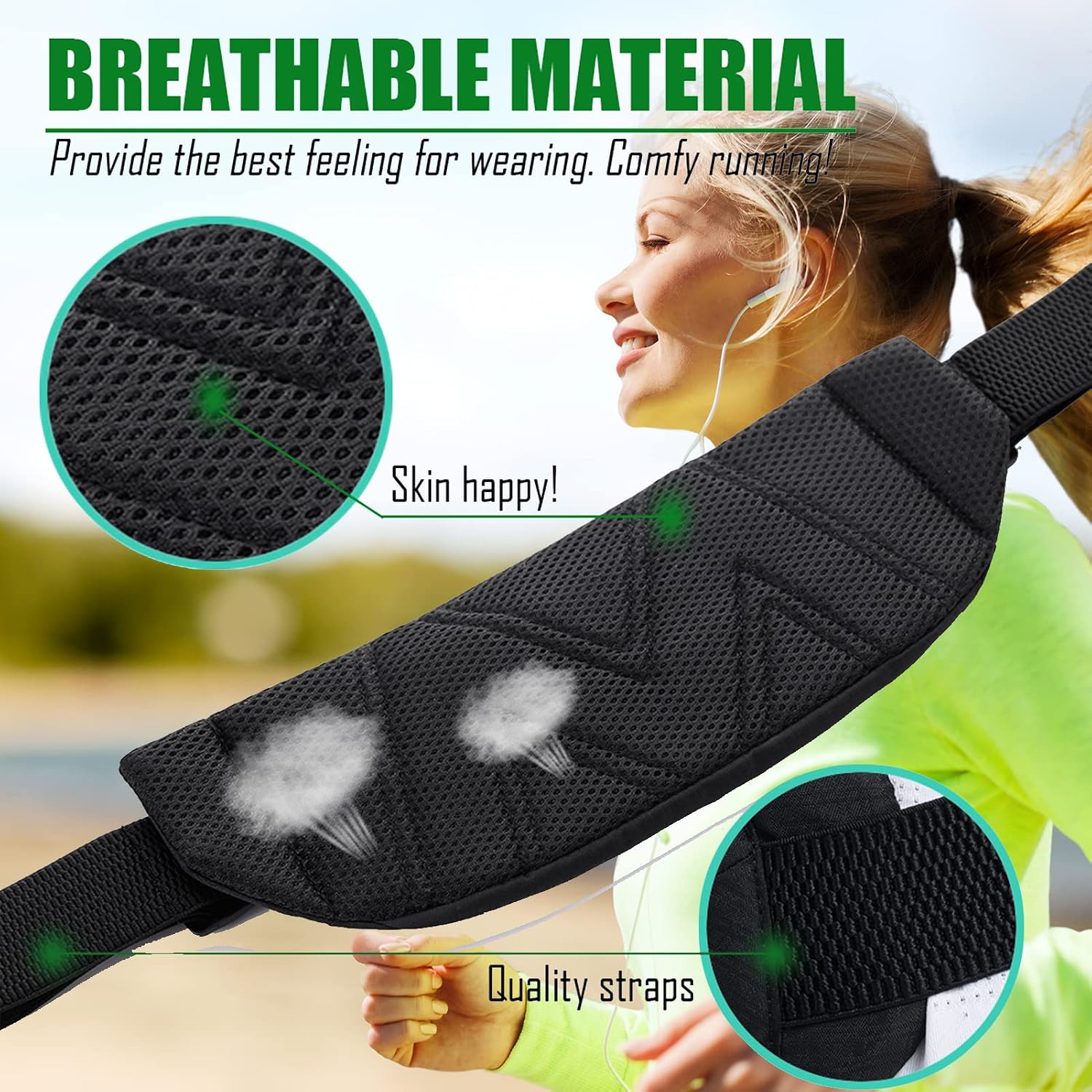 USHAKE Running Belt,Men or Women Ultra Light Bounce Free Waist Pouch Bag Fitness Workout Belt Sport Waist Pack Exercise Waist Bag for iPhone Samsung LG in Running Gym Marathon (YELLOW)