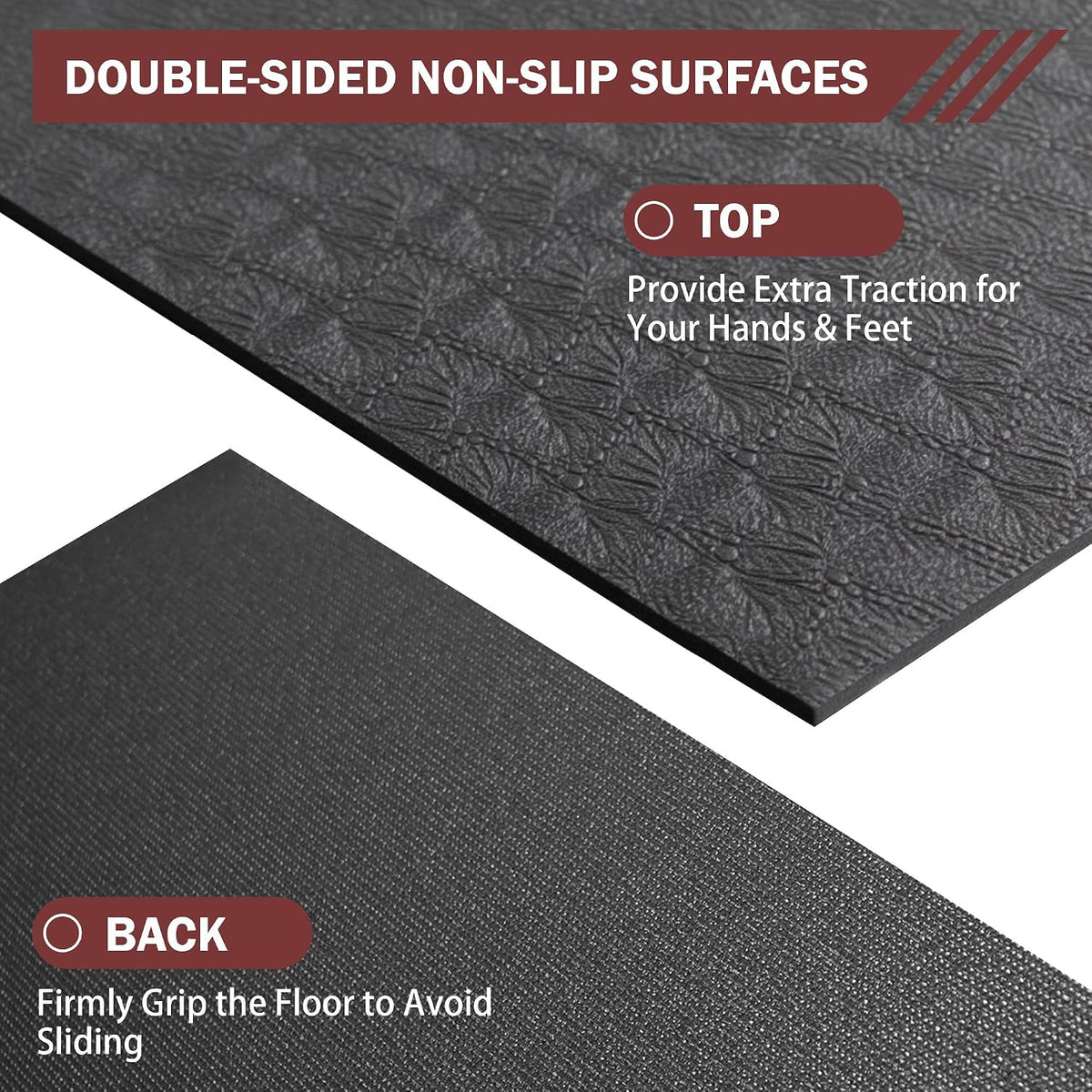 Stepwaver Extra Large Exercise Mat, 6'x4'/ 7'x5'/ 8'x5'/ 9'x5'/10'x5' (6mm)