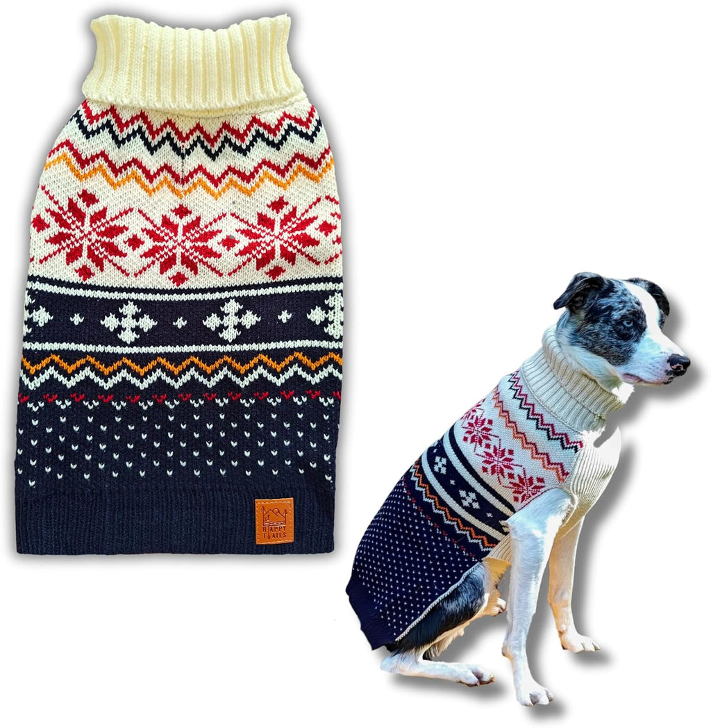 Cozy Acrylic Dog Sweater for Outdoor Adventures—Breathable & Insulating Knit—Classic Fit—Backpacking Gear for Dogs—Dog Hiking Gear—Dog Camping Gear (Medium, Nordic)