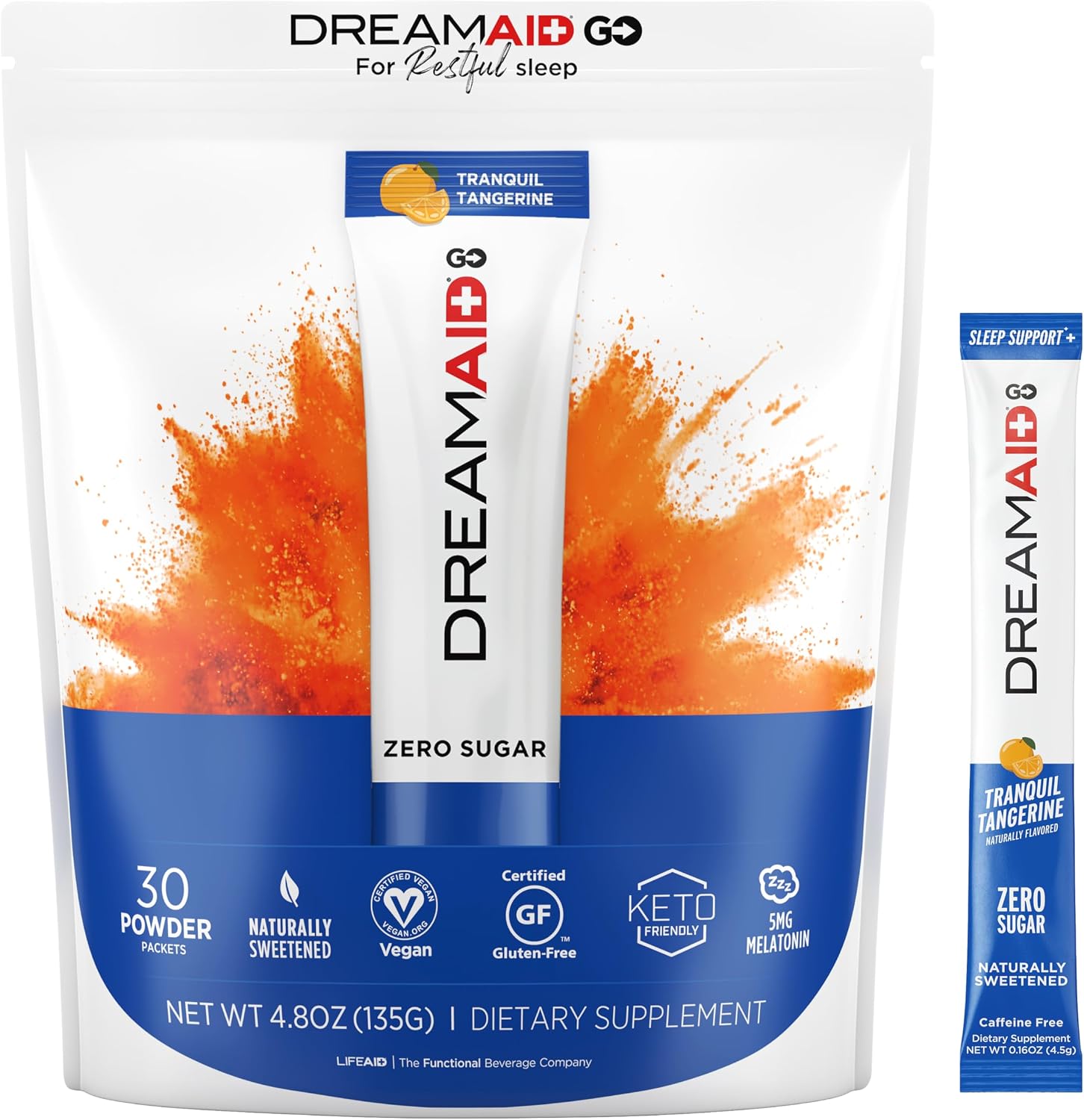 LIFEAID DREAMAID Sleep Aid Drink Mix with Melatonin (30 Packets)