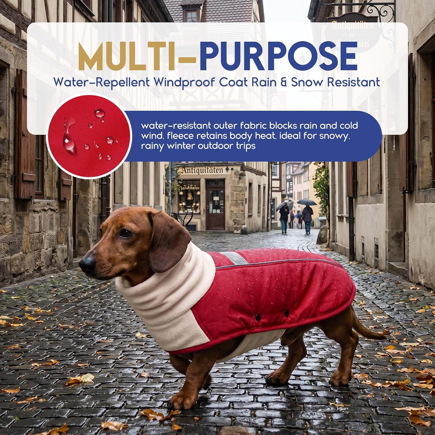 ASENKU Dog Coat Turtleneck Dog Winter Jacket for Small Medium Large Dogs