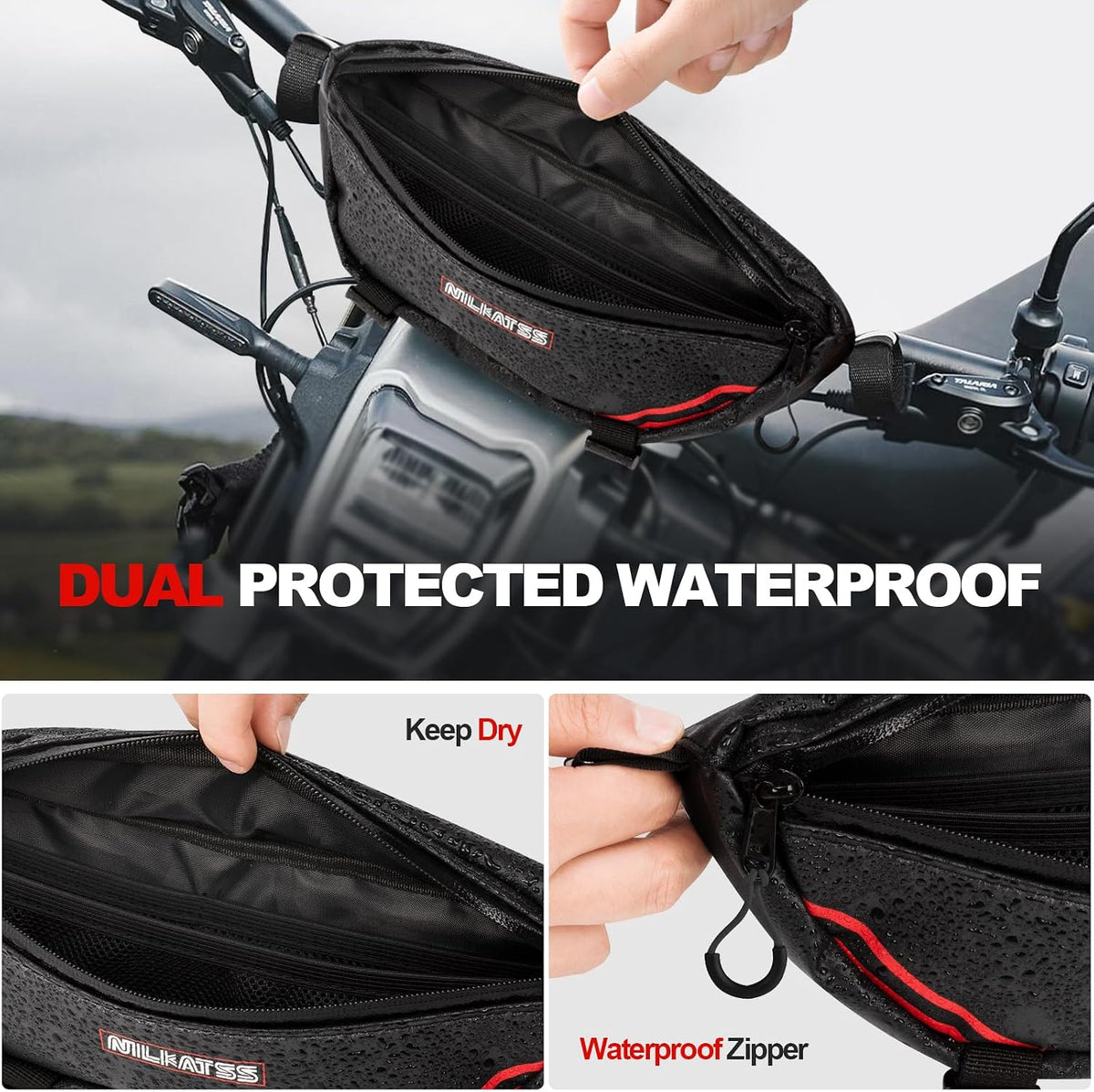 Nilkatss Waterproof Dirt Bike Handlebar Tool Bag Fits Sur Ron & Talaria
