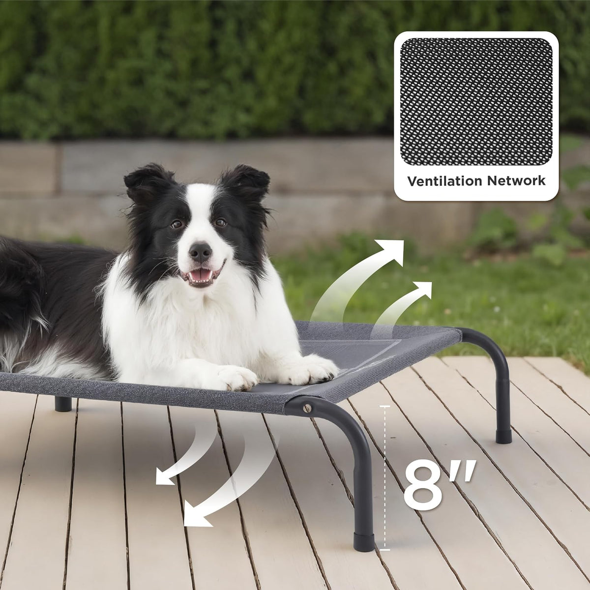 Bedsure Outdoor Elevated Cooling Dog Bed Large Sized Dog, 49in Terracotta