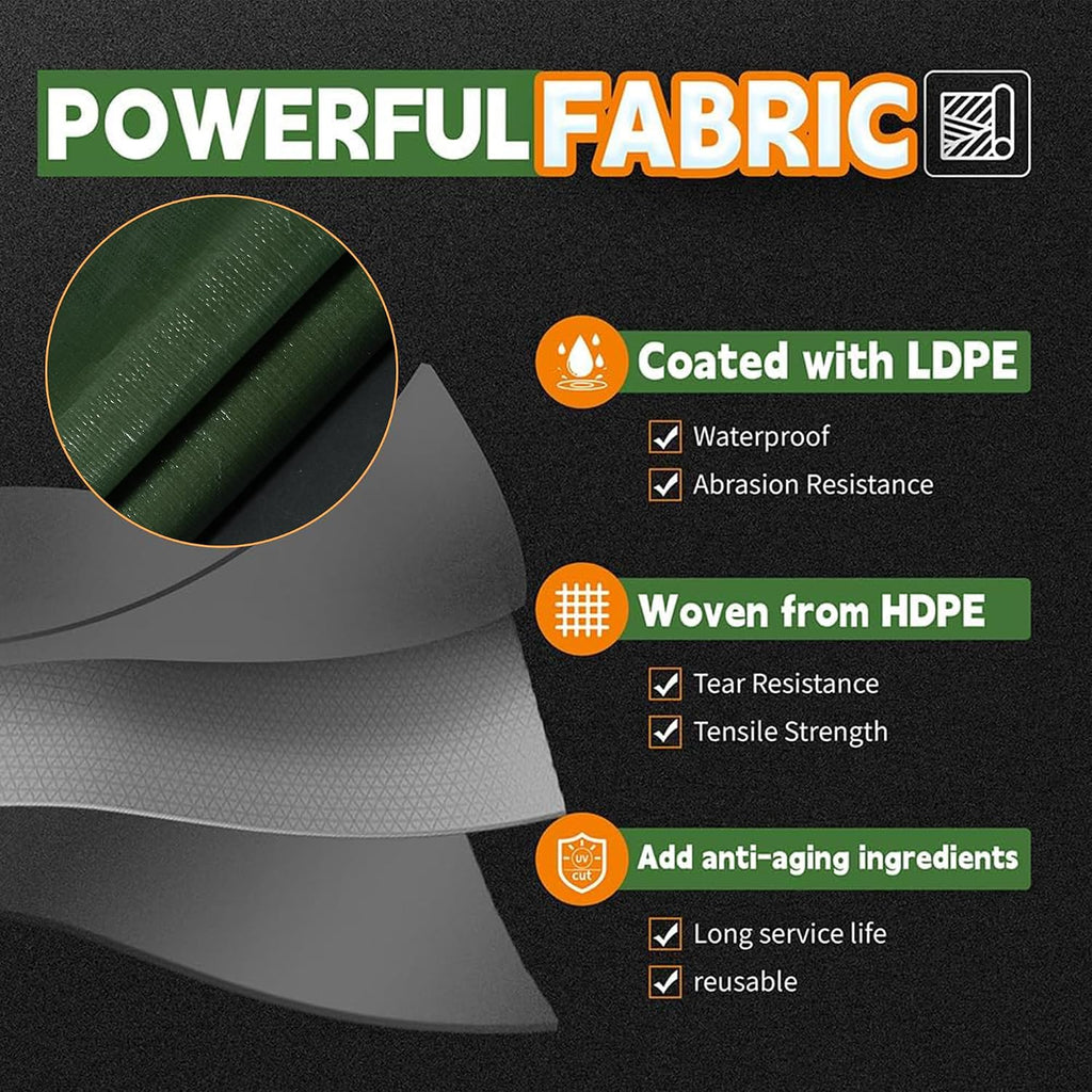 RAINDEWAY 6x12 Feet Tarps Heavy Duty Waterproof 10.5 Mil Outdoor Small Tarp