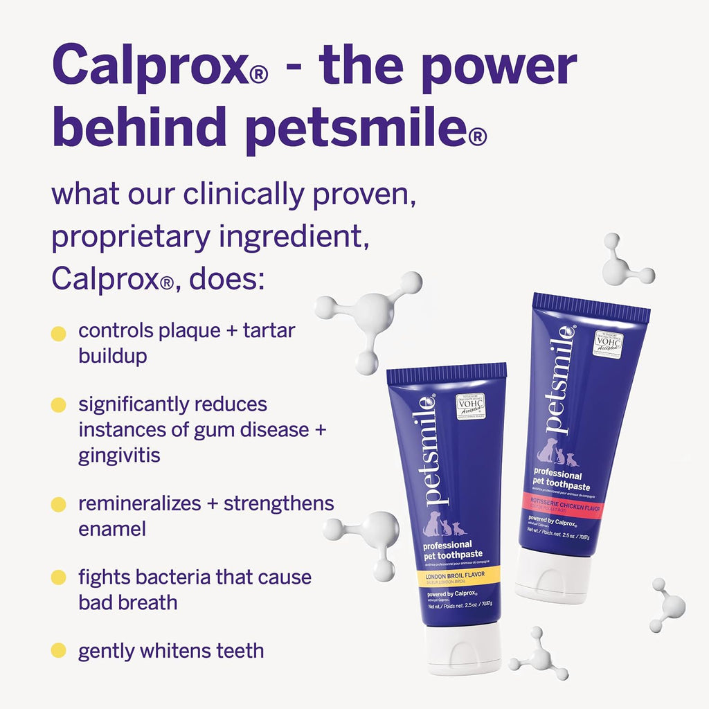 Petsmile VOHC Accepted Pet Toothpaste, London Broil 2.5 Oz, Cats + Dogs