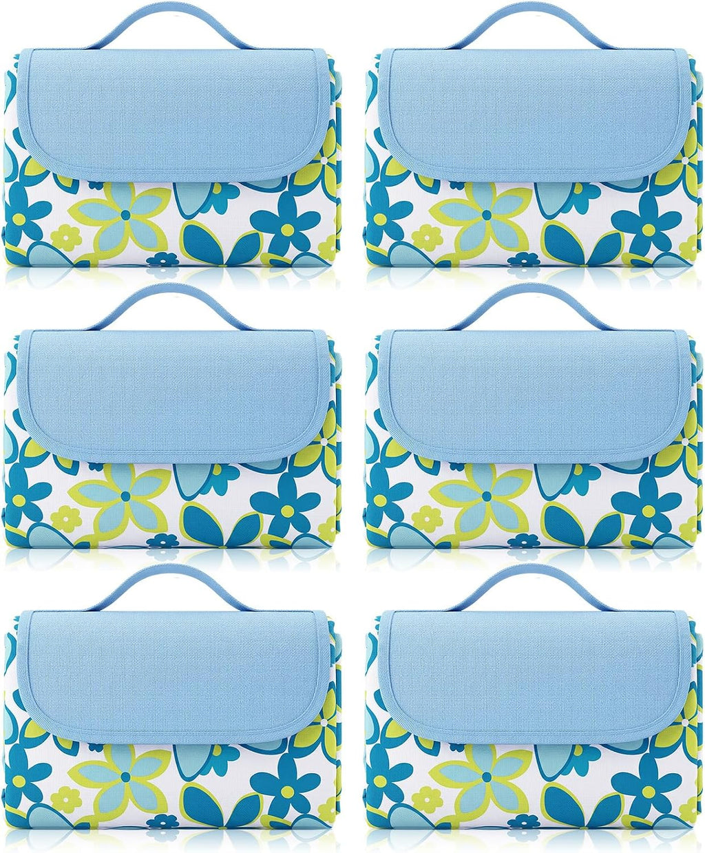 Shellwei 6 Pcs Picnic Blankets Waterproof Sandproof, 80 x 60 Inch