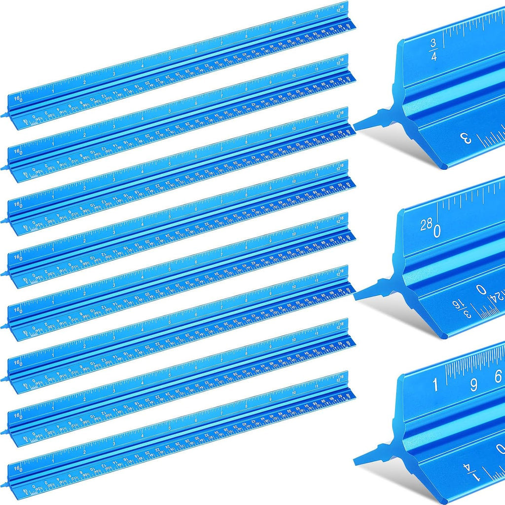 Macarrie 10 Pcs Architectural Scale Ruler 12" Engineers Scale Set, Black