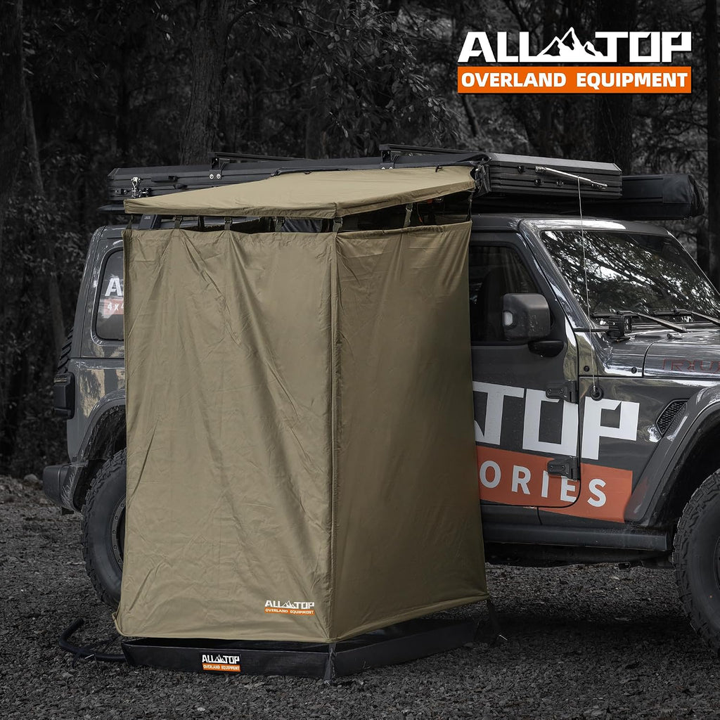ALL-TOP Shower Room Water Base, 41x41x5in Foldable Collapsible Shower Basin Pan w/Removable Drain Pipe, Universal Shower Tent Waterproof Mat w/Storage Bag