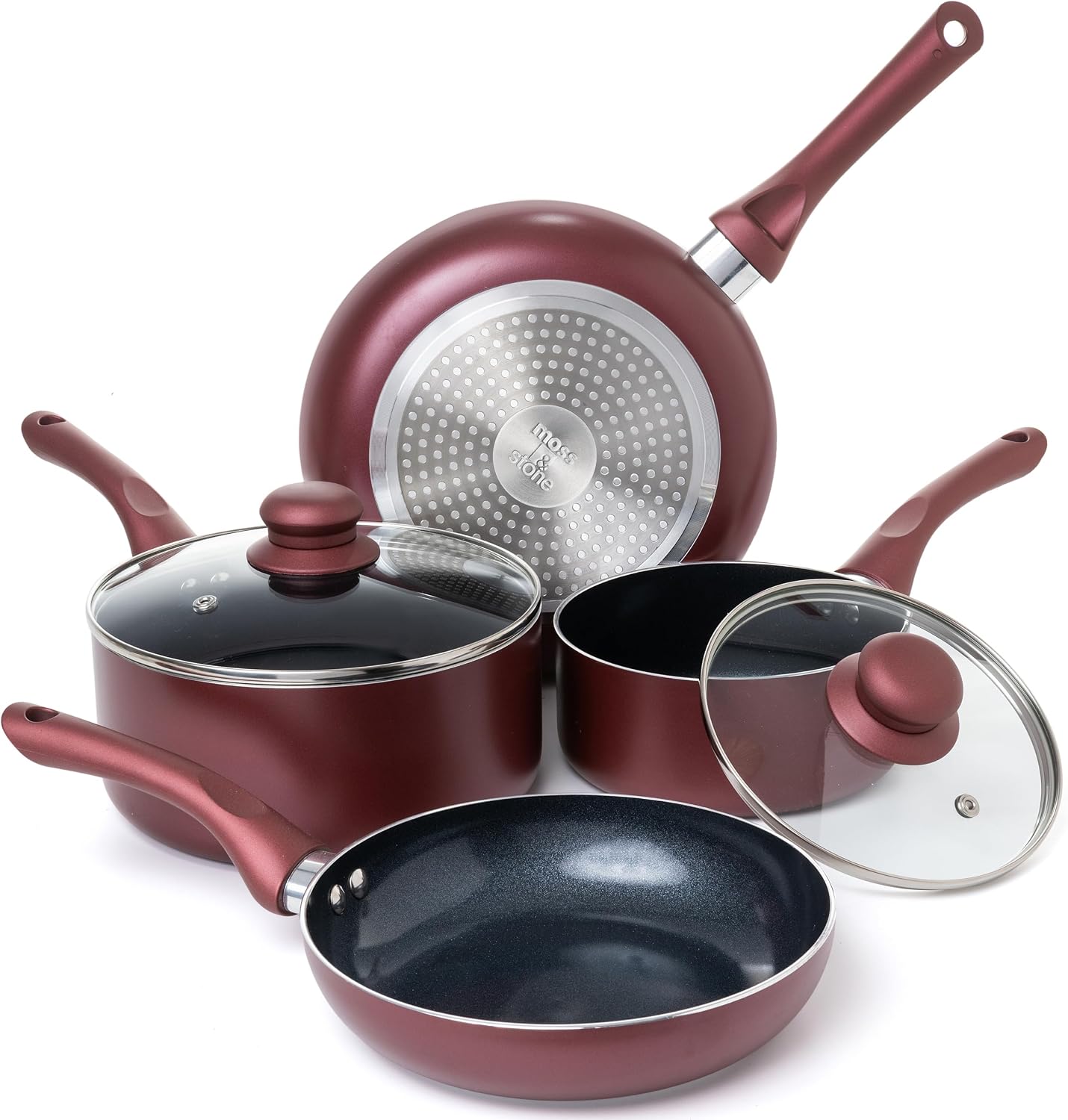 Moss & Stone Pots and Pans Set Nonstick, 6-Piece Induction Cookware Set
