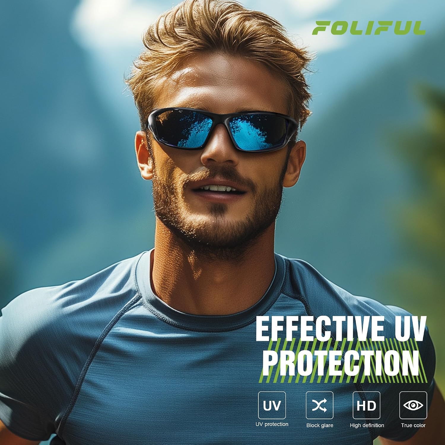 Polarized Sports Wrap Around Sunglasses Men Fishing Running Golf