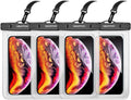 Waterproof Cell Phone Pouch : 4 Pack Float Clear Cell Holder Protector with Lanyard - Universal Floatable Water Proof Dry Bag for iPhone Samsung Galaxy for Beach Swimming Pool