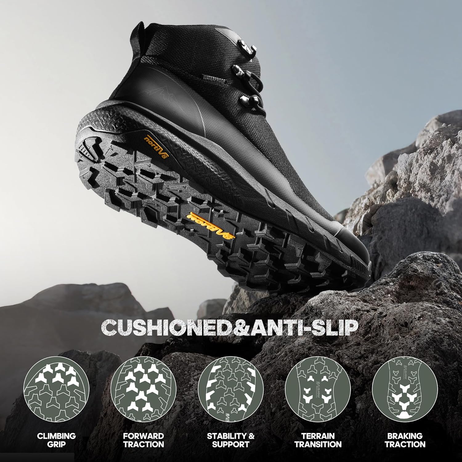 NORTIV 8 Men's Lightweight Breathable Hiking Boots