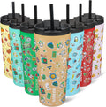 BJPKPK 22 oz Coffee Tumbler with Straw, Insulated Stainless Steel Cup