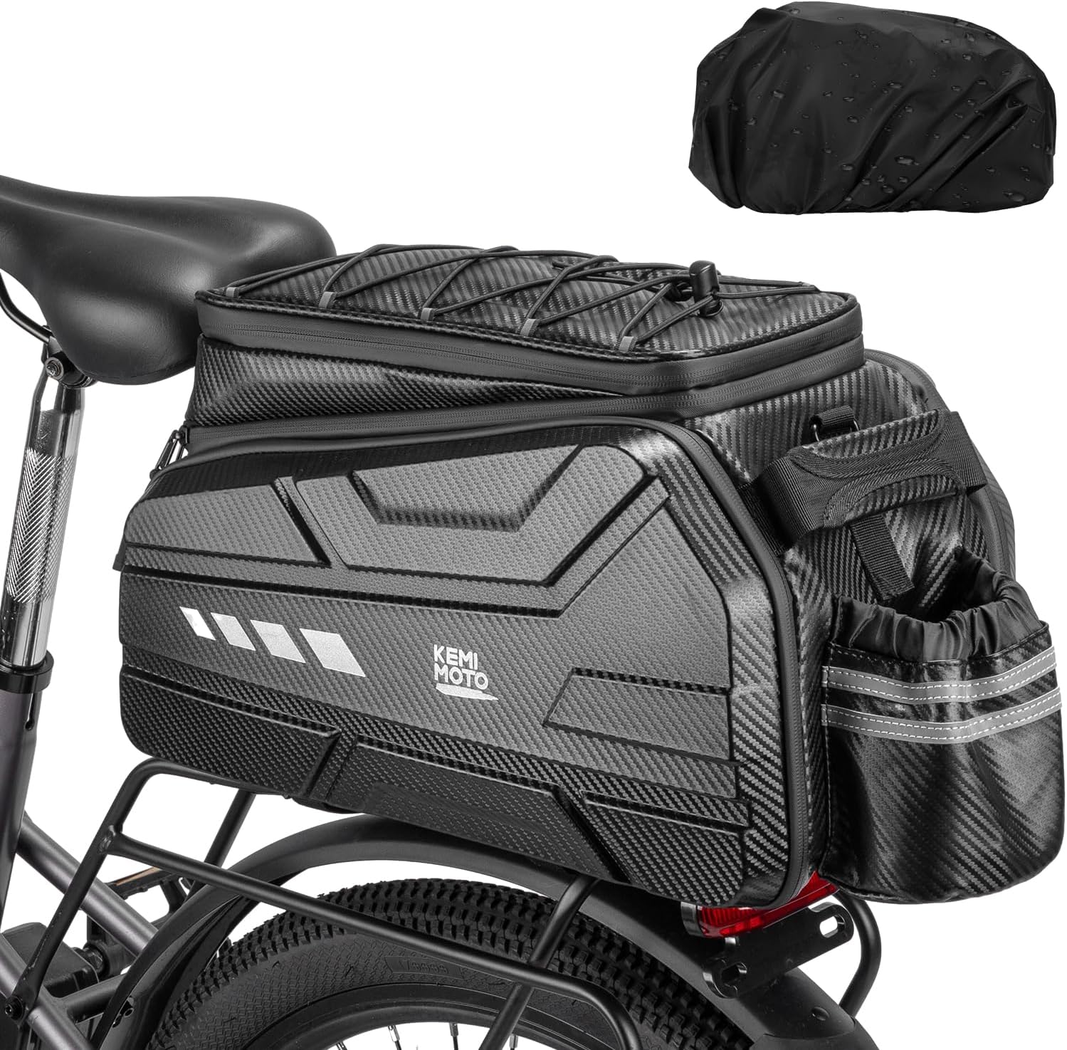 KEMIMOTO Bike Rear Bag, 13L/20L/40L EVA Hard Shell