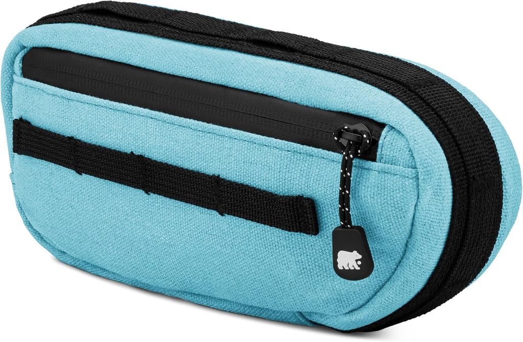 Oso Supply Co Waxed Canvas Frame Bag – Waterproof Zippers, Dual Storage Compartments, Adjustable Straps – Fits All Frame Sizes, Perfect for Cycling, Commuting, and Adventure Rides (Sky Blue)