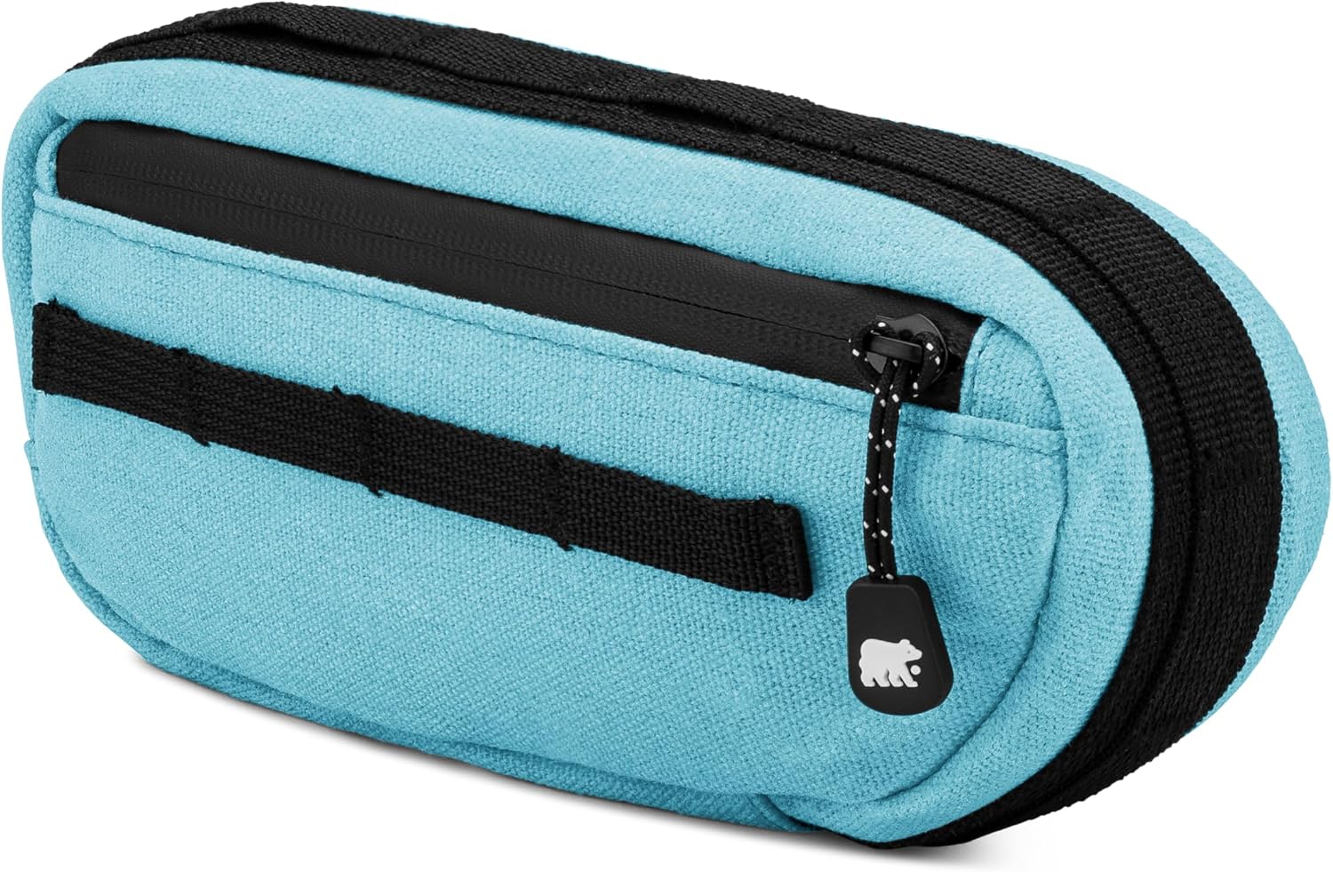 Oso Supply Co Waxed Canvas Frame Bag – Waterproof Zippers, Dual Storage Compartments, Adjustable Straps – Fits All Frame Sizes, Perfect for Cycling, Commuting, and Adventure Rides (Sky Blue)