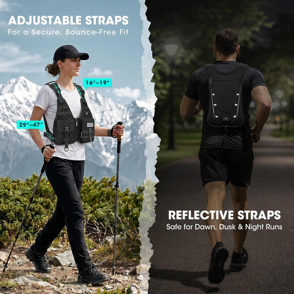RAINSMORE Water Backpack Hydration Vest with 2L Water Bladder for Running