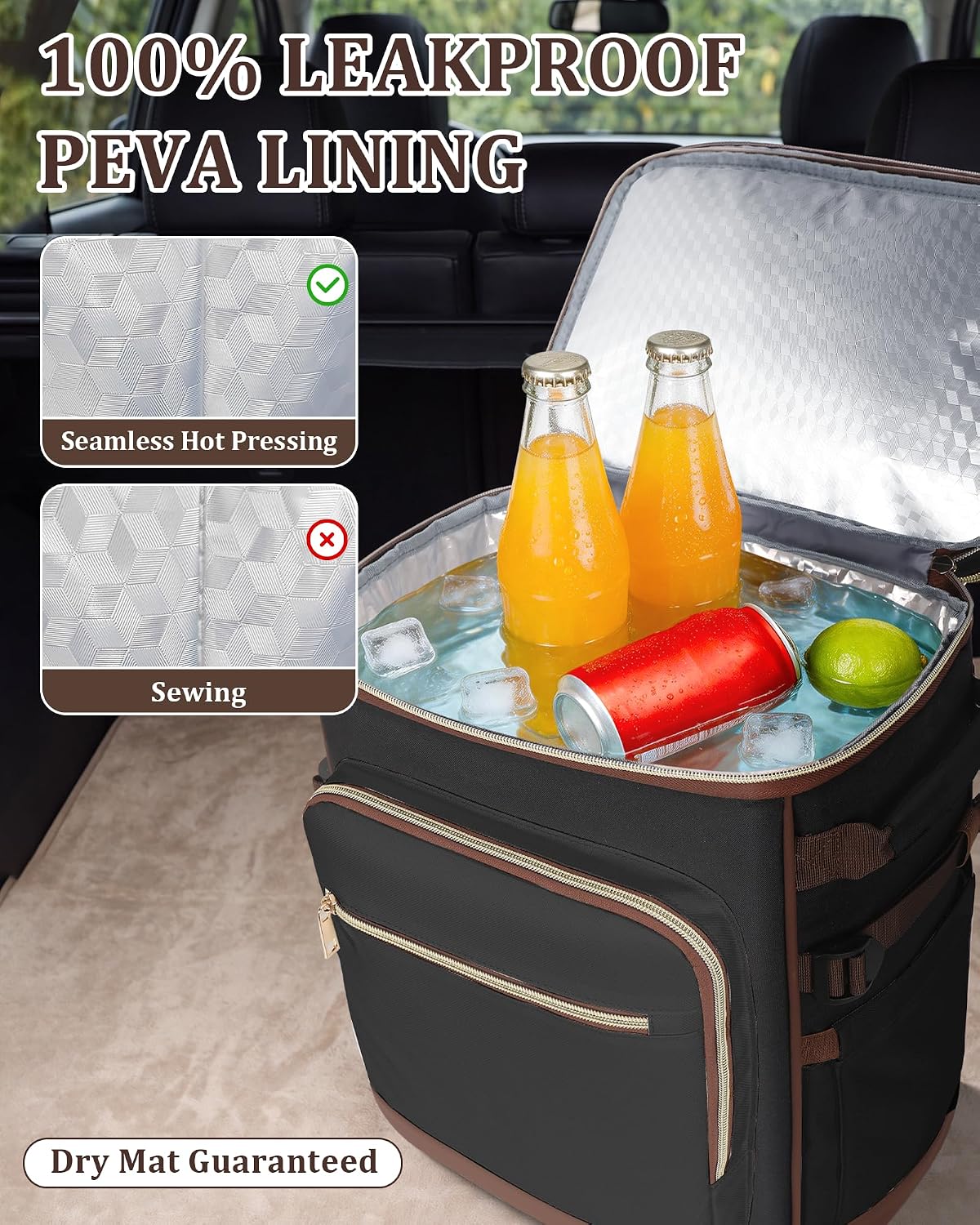 48 Can Leak Proof Insulated Backpack Cooler, Waterproof