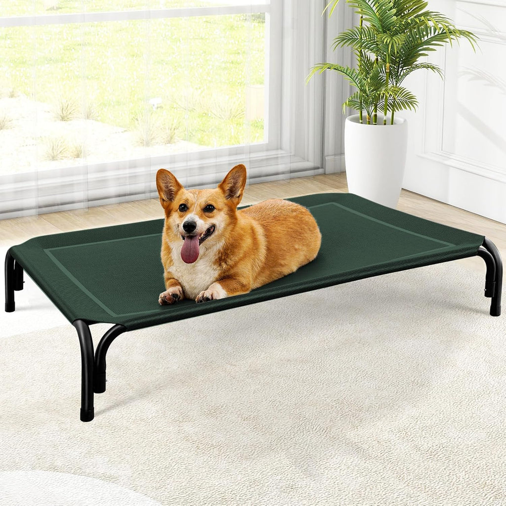 Czpalo Outdoor Elevated Dog Bed for Large Sized Dogs, No-Tool Assembly.