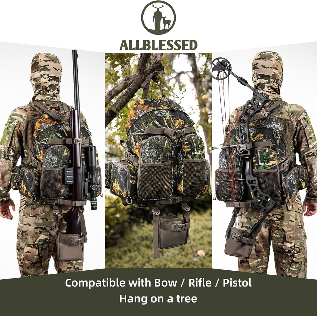 Hunting Backpack for Men Camo Hunting Day Pack for Rifle Bow 35L