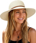 FURTALK Womens Wide Brim Sun Hat with Wind Lanyard UPF Summer Straw Sun Hats for Women