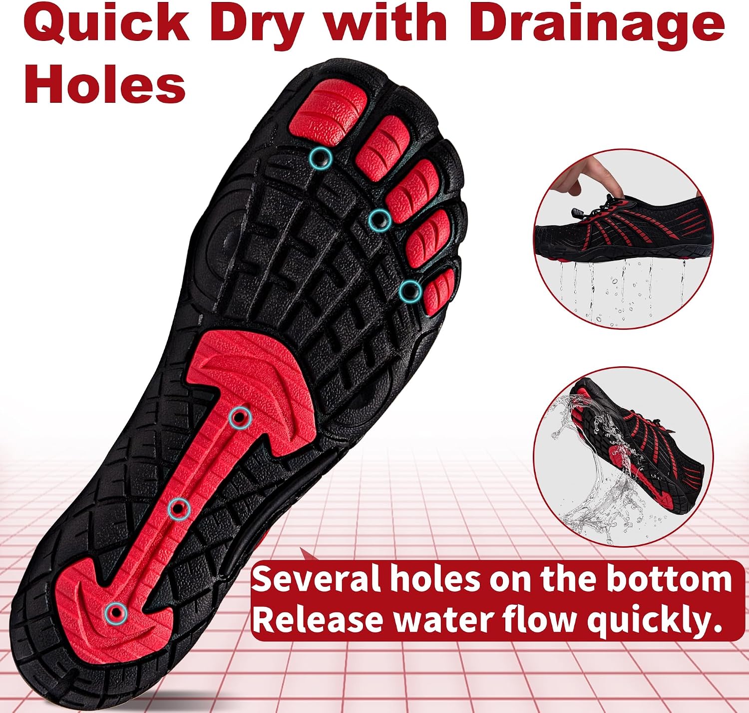 Water Shoes for Women Men, Barefoot Quick Dry Pool Shoes for Outdoor