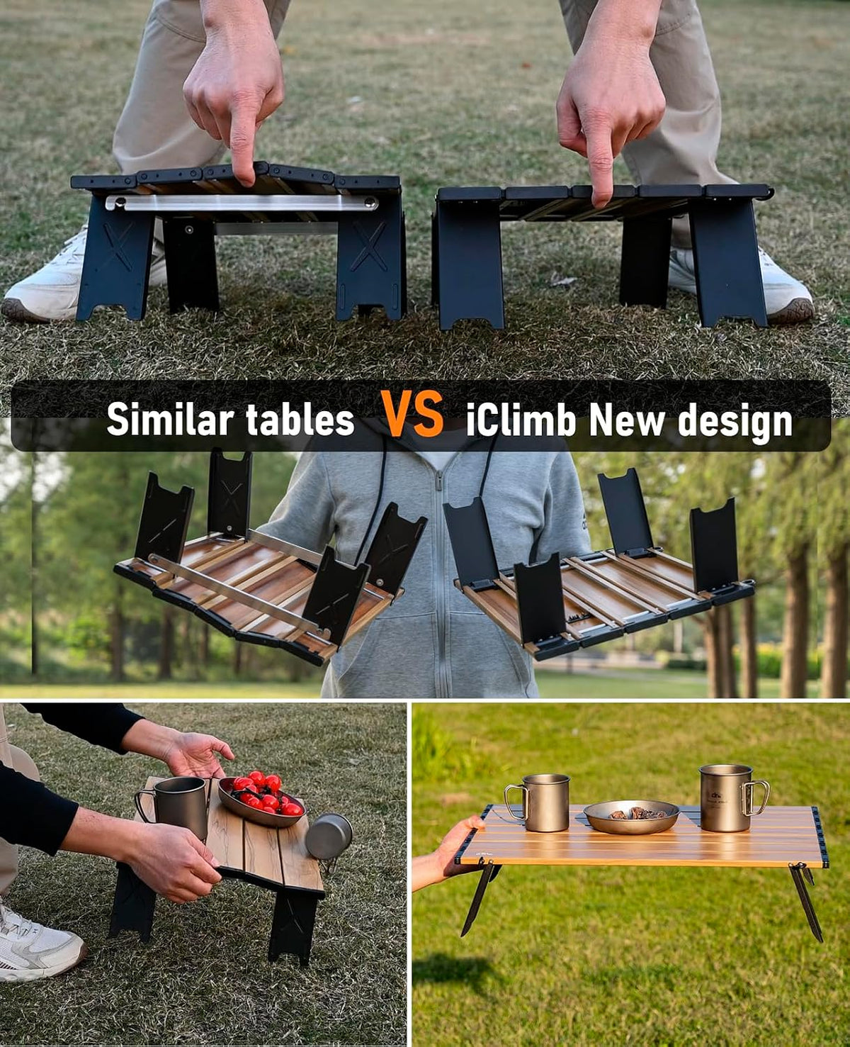 iClimb Ultralight Compact Mini Folding Alu. Table (Nature - S)
